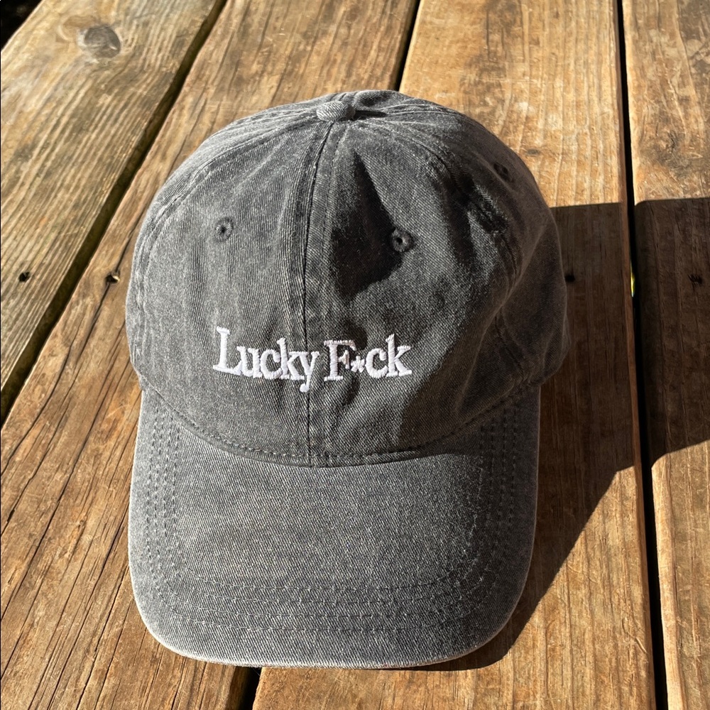LUCKY F*CK WASHED GRAY DENIM/TWILL CAP